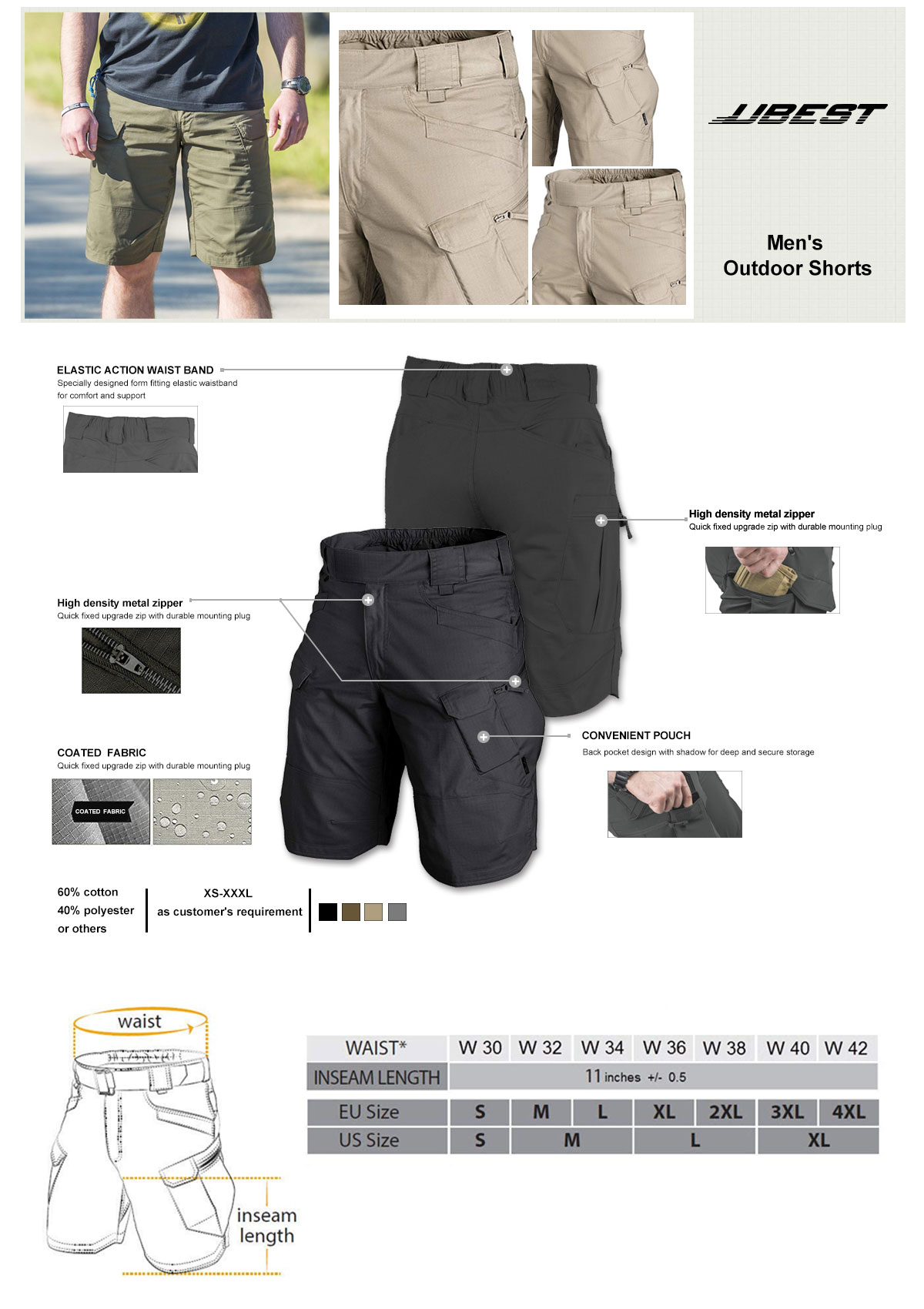 Sale Men's Cargo Shorts Cotton Outdoor Shorts