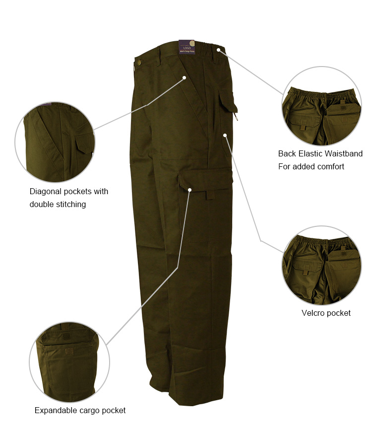 Men Canvas Fabric Workwear Pants