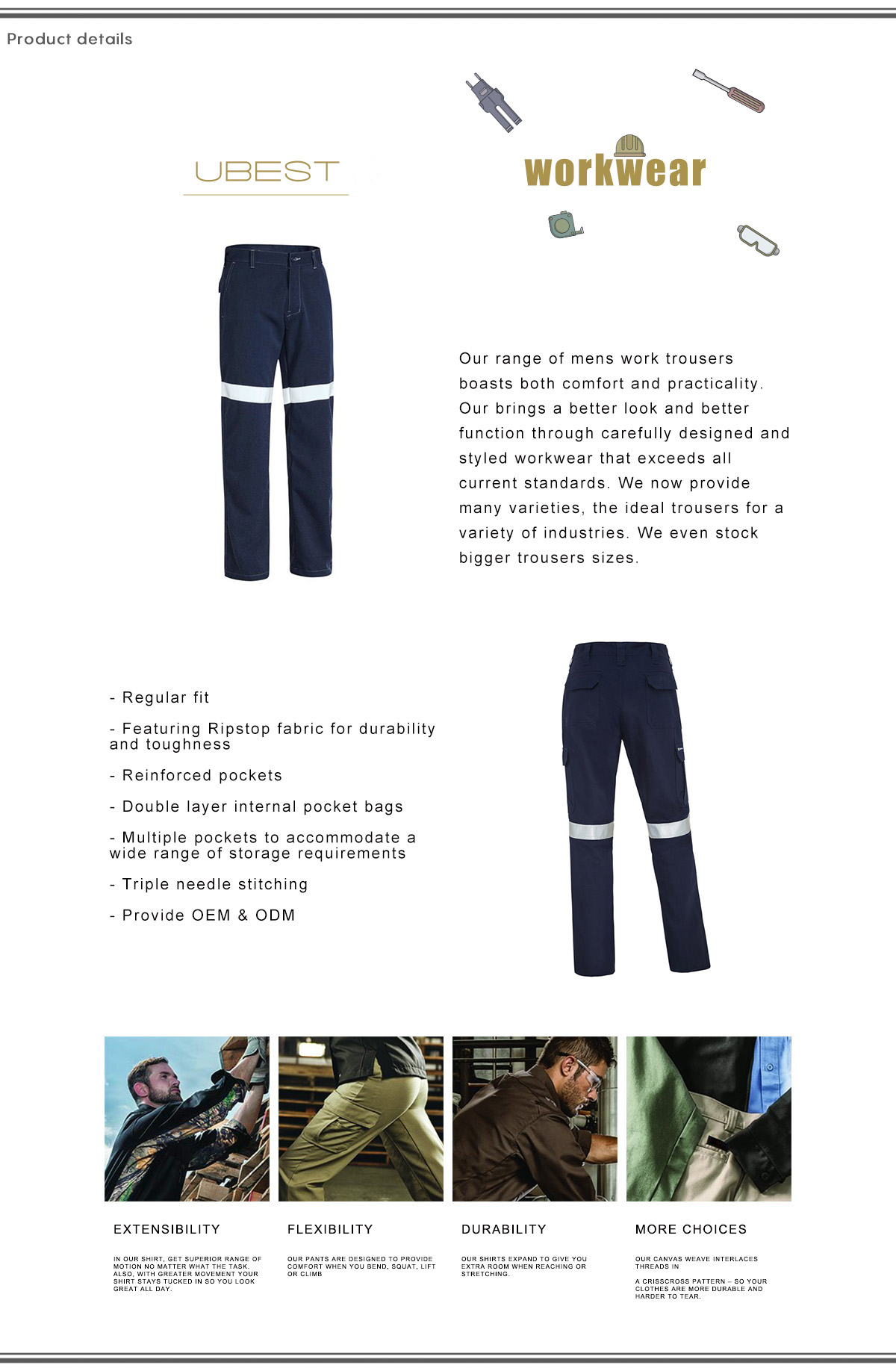 Blue Cargo Pants For Men