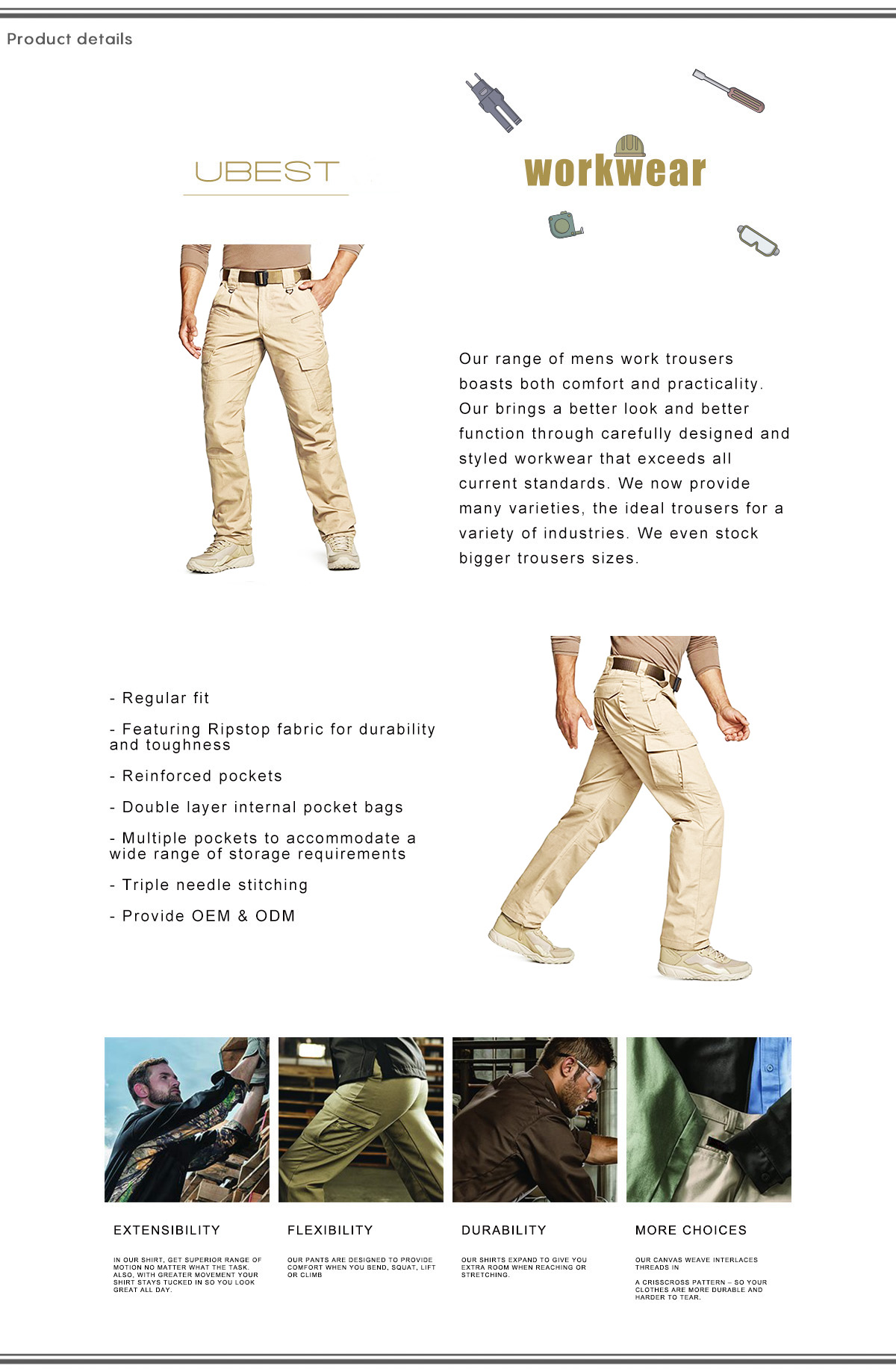 Mens Cargo Pants Khaki