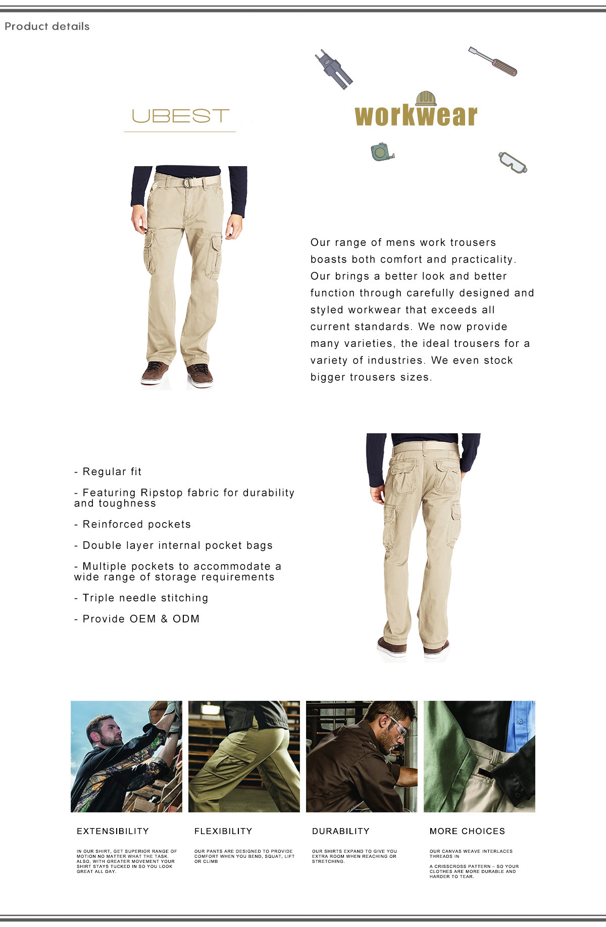 Beige Cargo Pants