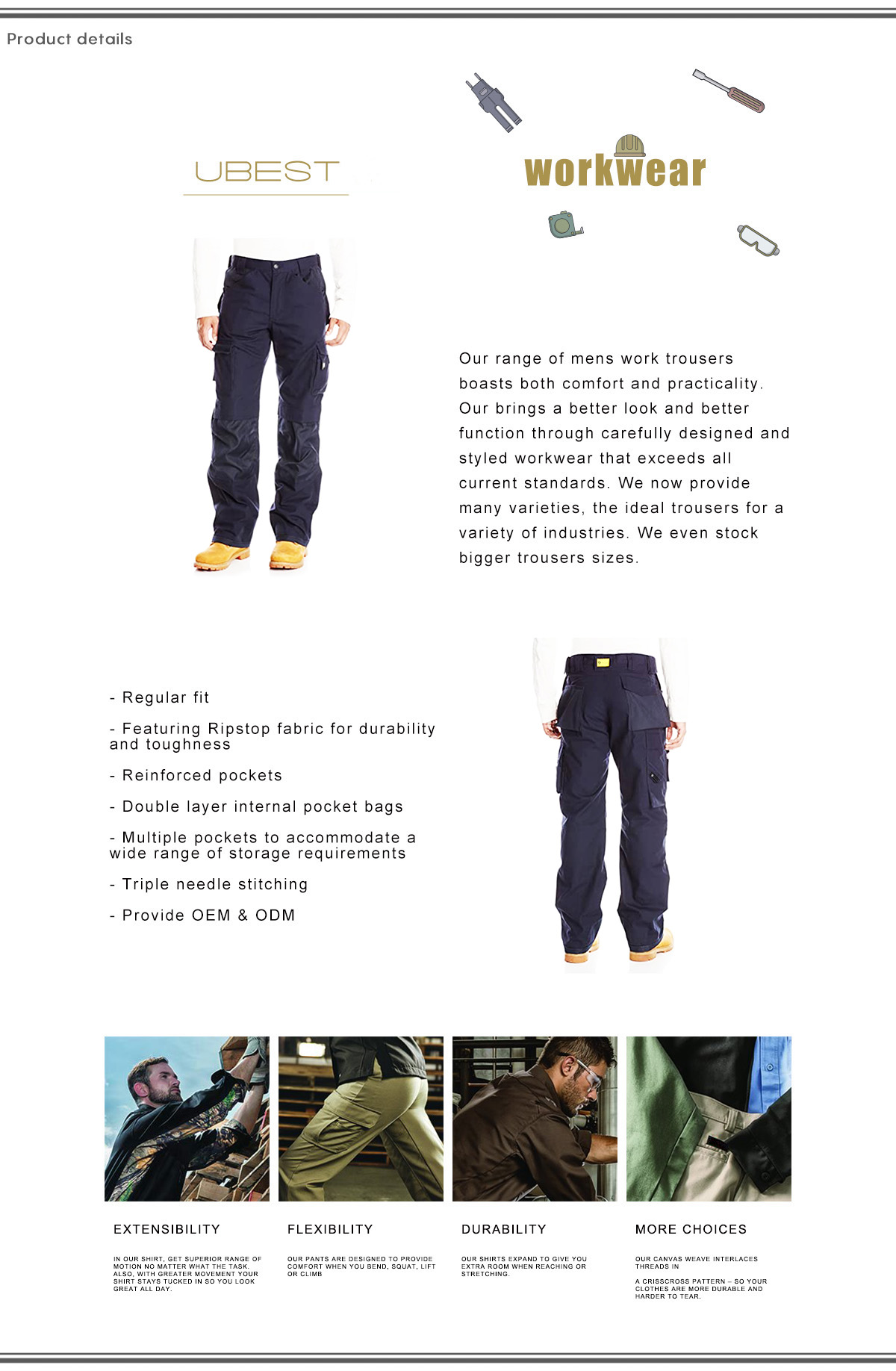 Navy Blue Cargo Pants