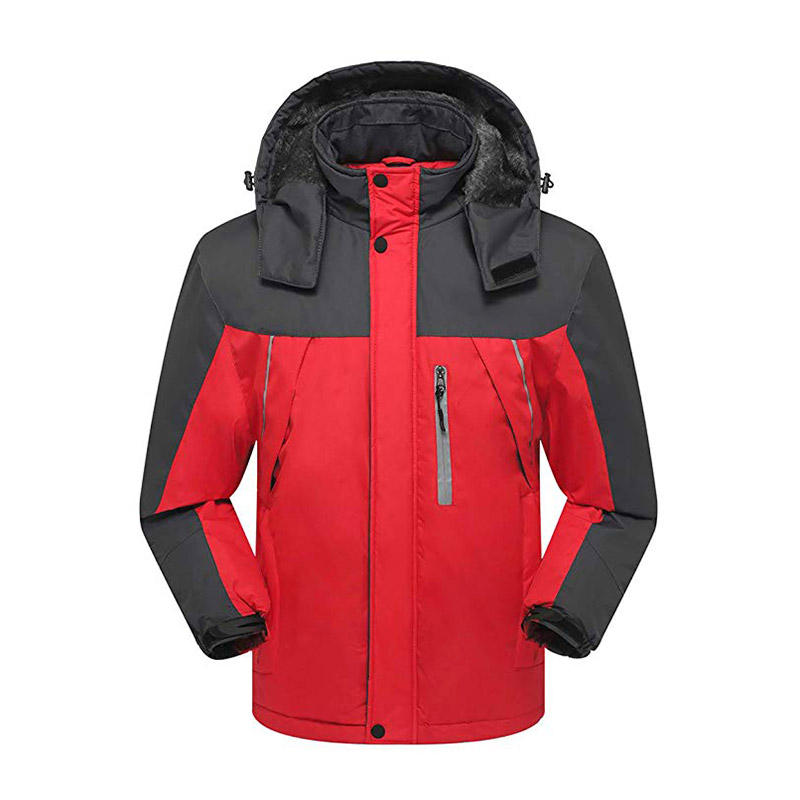Men S Windproof Ski Fleece Jacket, Mens Red And Black Winter Coat Womens