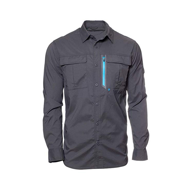 Wholesale Men's Outdoor Casual Stretch Fabric Long-Sleeve Work Shirt