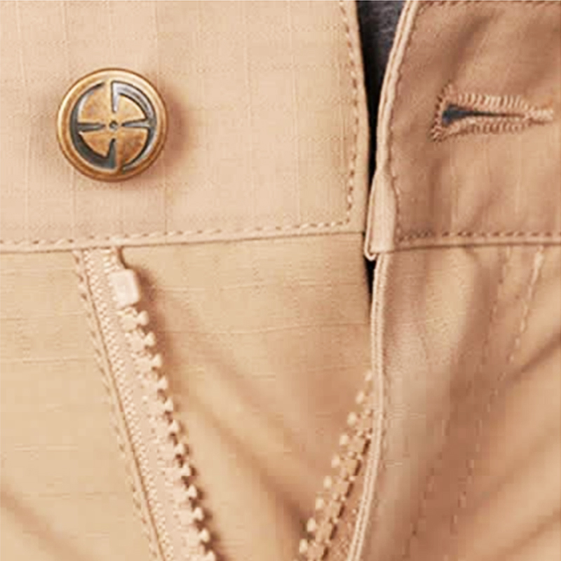 Khaki Cargo Six Pocket Pants For Men