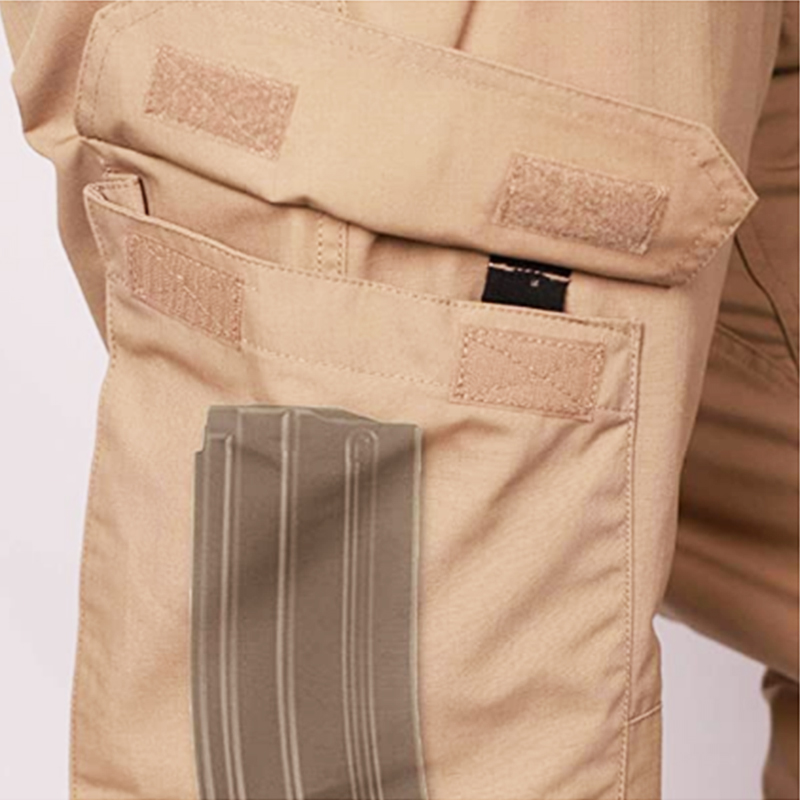 Khaki Cargo Six Pocket Pants For Men